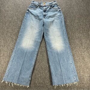 Mother The Maven Ankle Fray Jeans For Sure Blue Size 25 Wide Leg Made In USA EUC